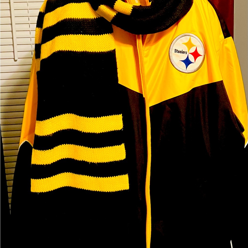 Mens reversible coat with matching scarf